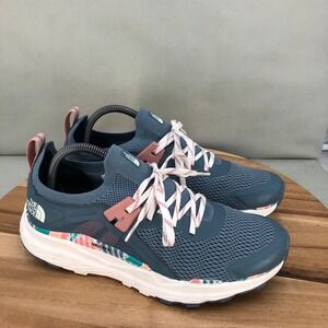 The North Face Vectiv Hypnum Womens 9.5 Trail Running Shoes Blue Knit Hiking